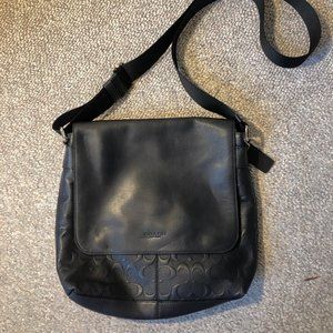 Dark Blue Coach Large Cross-Body Bag